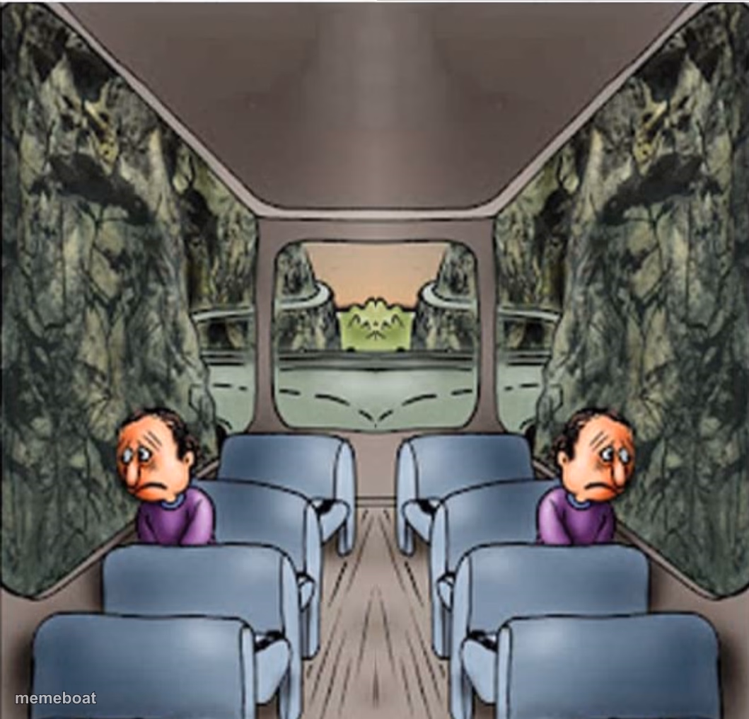 Two Sad guys on a bus - meme generator image preview