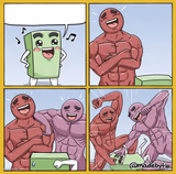 Two strong Guys beating up box