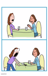 TWO WOMEN CARTOON 2 PANEL SURPRISED BLANK