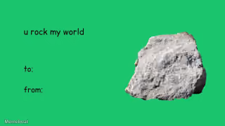 U Rock My World Valentine Card