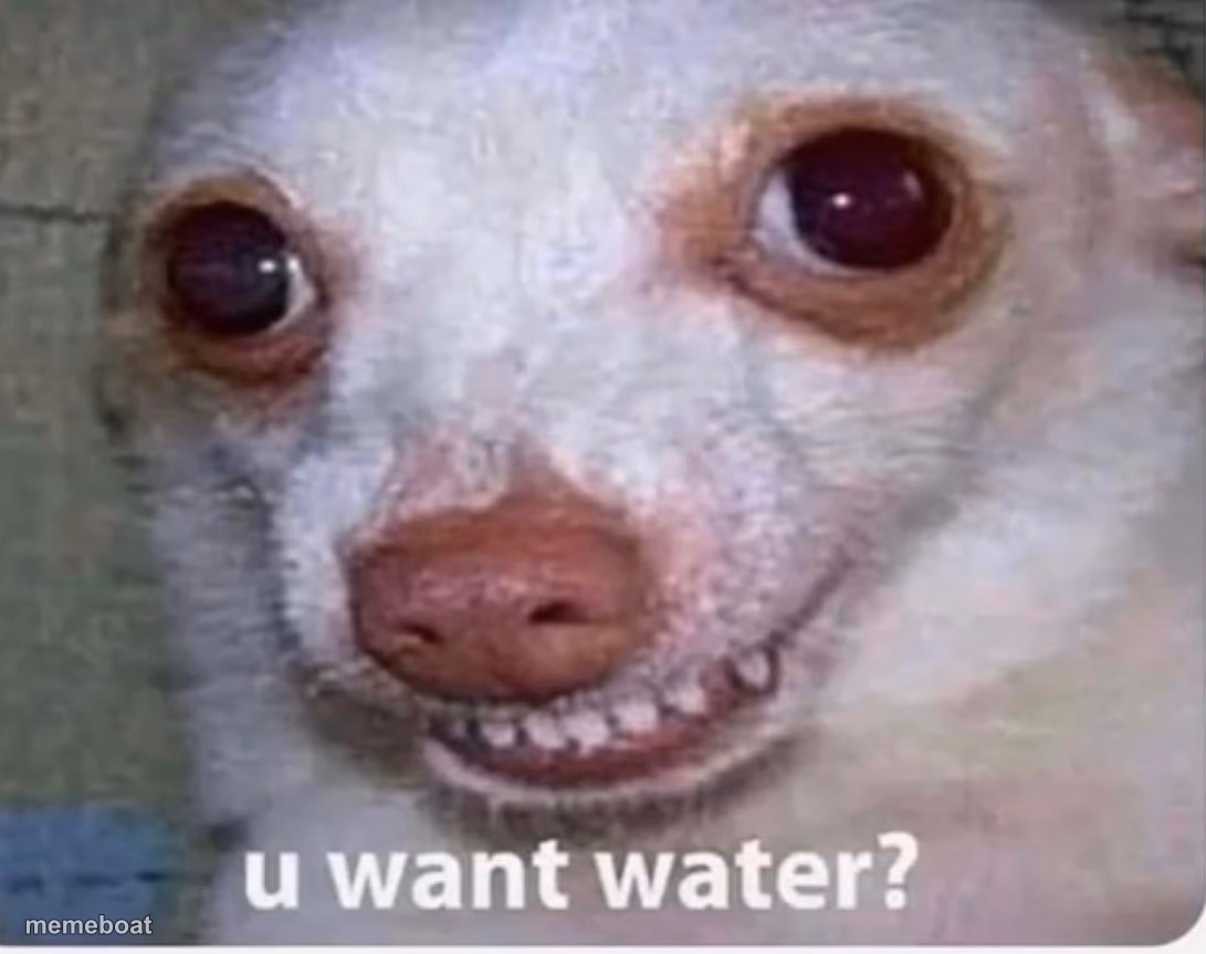 u want water? - meme generator image preview