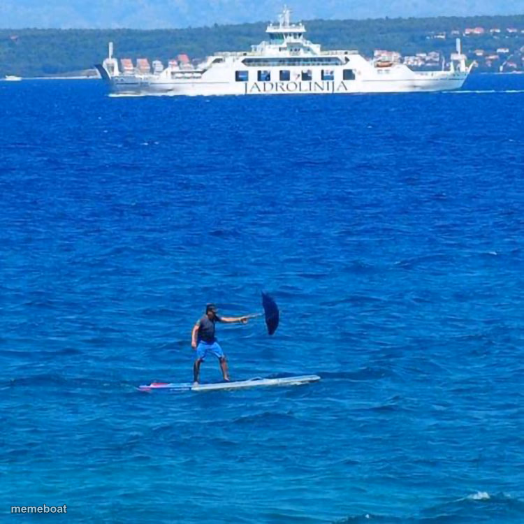 Umbrella Boat - meme generator image preview