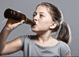 Underage girl drinking