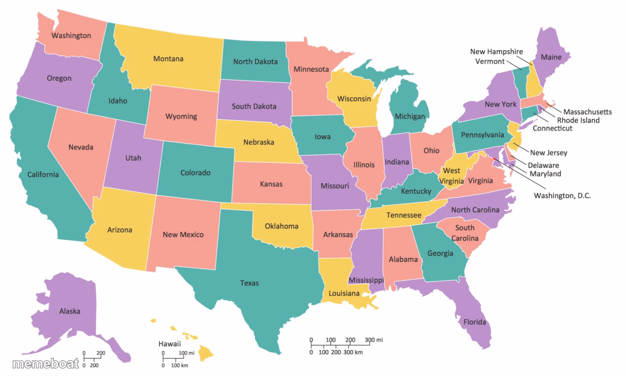 United States Map USA states map - meme generator image preview