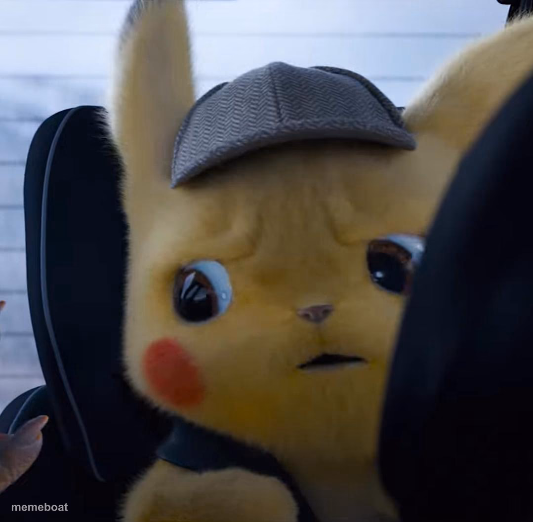 Unsettled detective pikachu - meme generator image preview