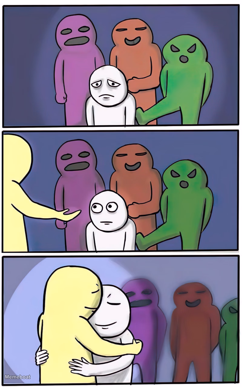 Unwanted Support vs. True Support - meme generator image preview