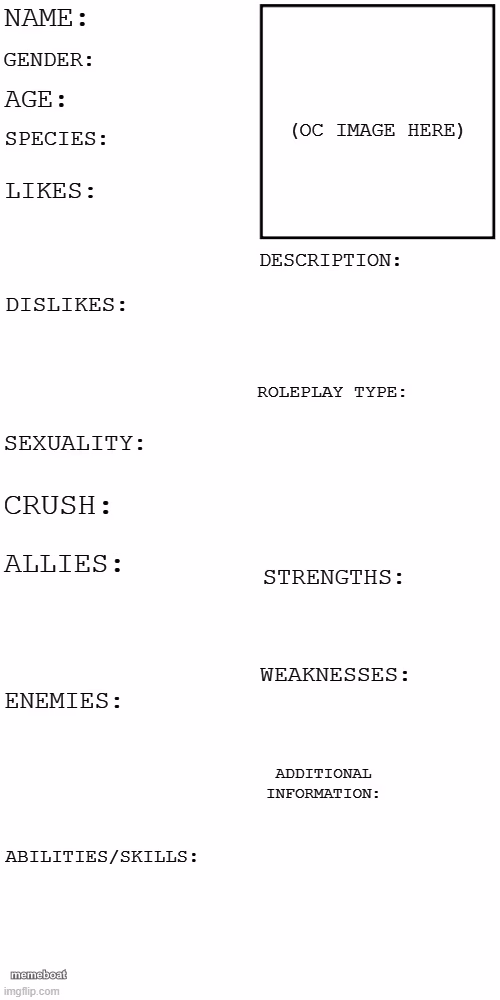 (Updated) Roleplay OC showcase - meme generator image preview