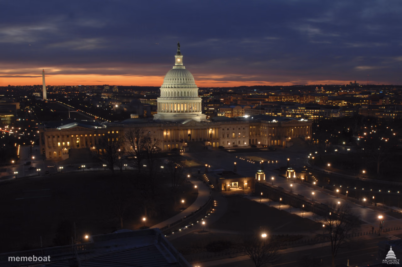 US Capitol Building At Night - meme generator image preview