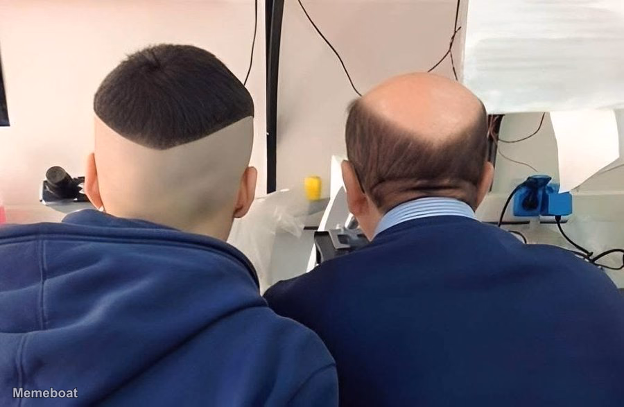 V Cut vs. Bald Spot - meme generator image preview
