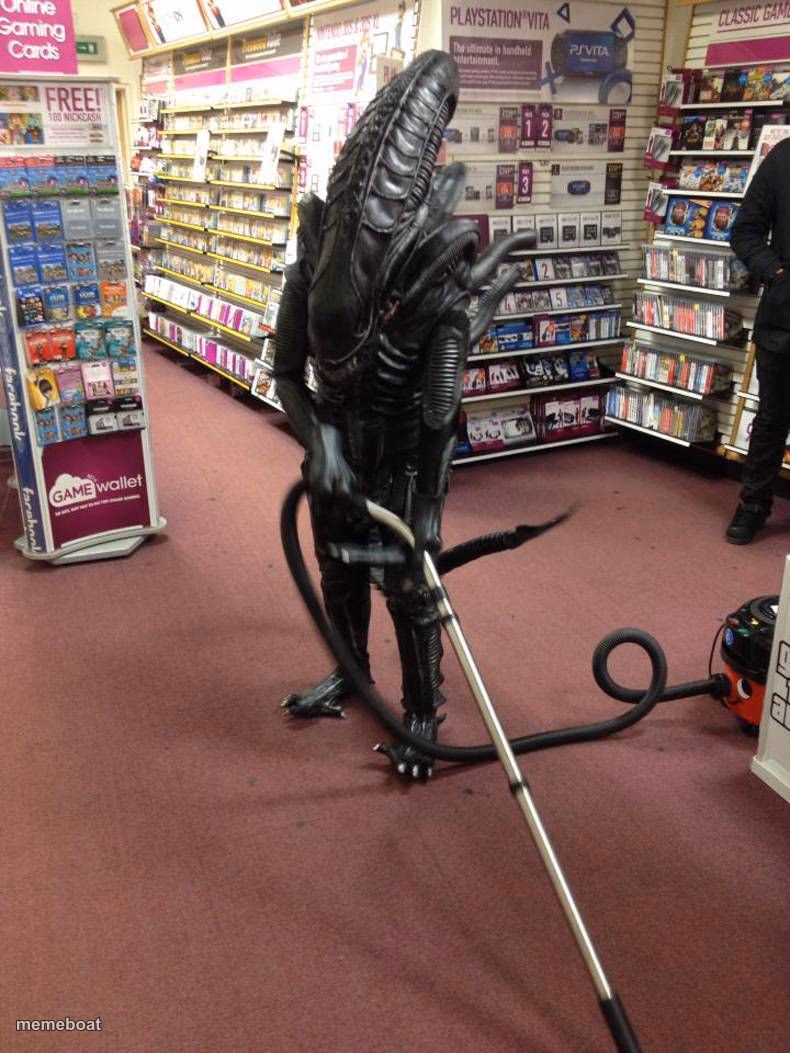 Vacuuming Alien - meme generator image preview