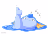 Vaporeon giving thumbs up while melting