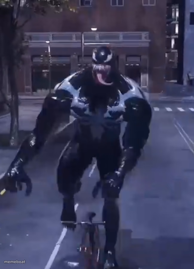 Venom on a bike - meme generator image preview