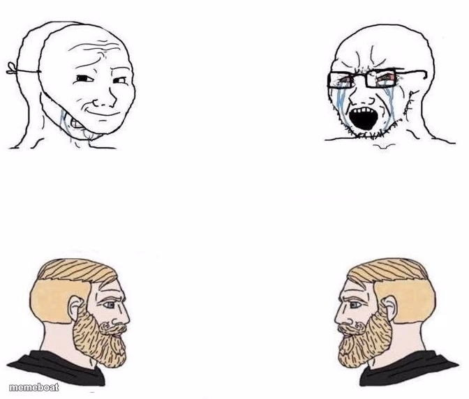 virgin vs chad(HD) - meme generator image preview