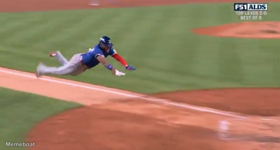 Vladimir Guerrero Jr. Superman Dive - meme generator image preview
