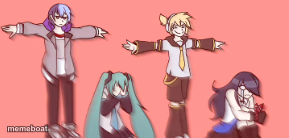 vocaloid project sekai but it's monika t pose x2 - meme generator image preview