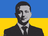 Volodymyr Zelensky Ukrainian flag