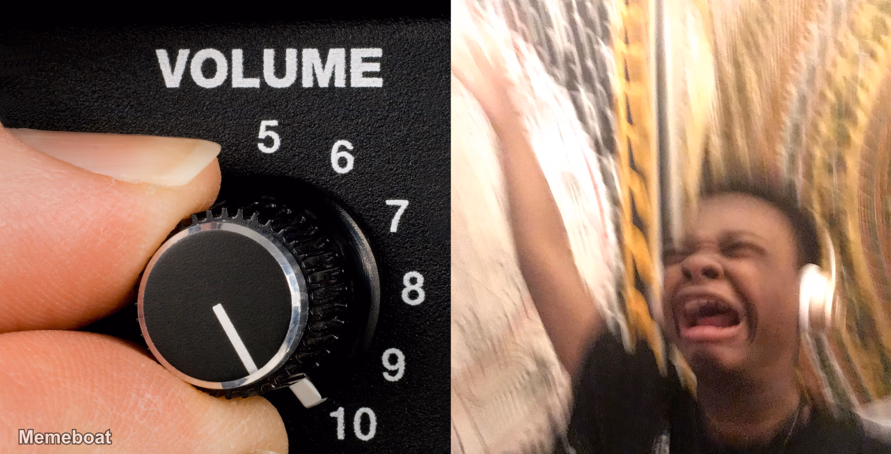 Volume up Crying Guy - meme generator image preview