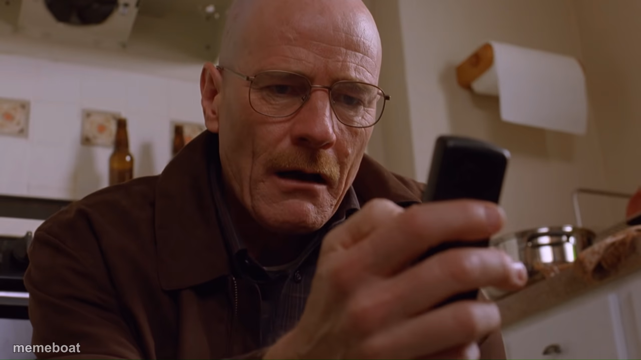 Walter White on his Phone - meme generator image preview