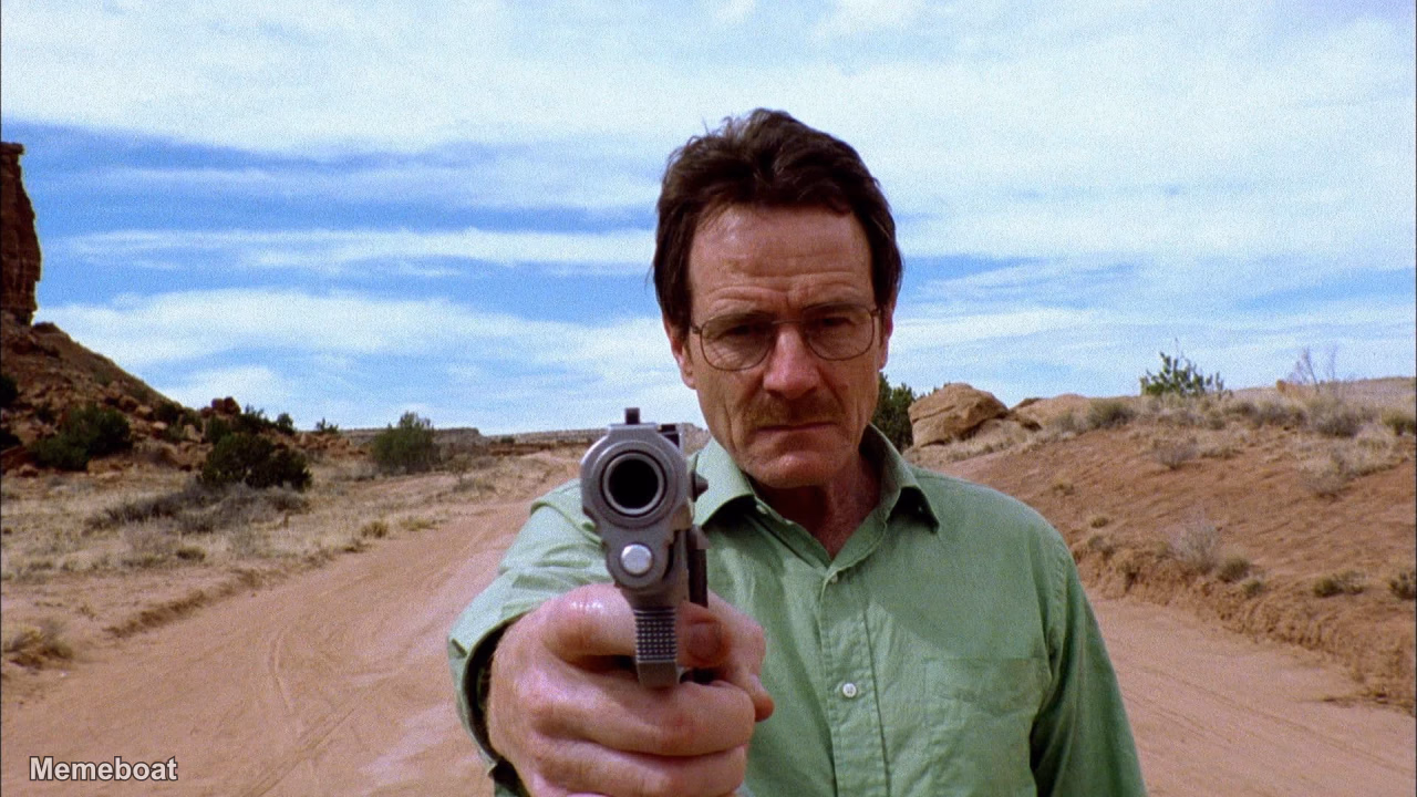 Walter White Pointing Gun at Camera - Breaking Bad - meme generator image preview