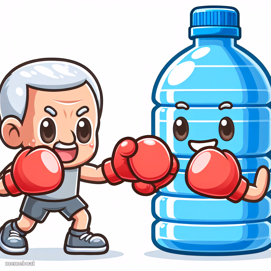 Water Bottle boxing with Joe Biden - meme generator image preview