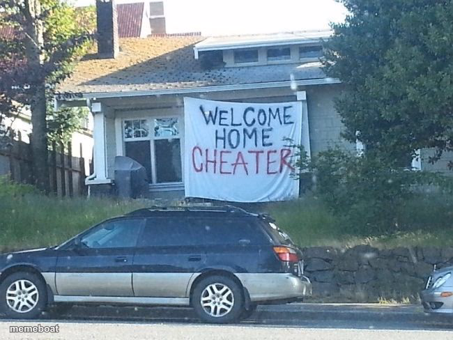Welcome home cheater - meme generator image preview