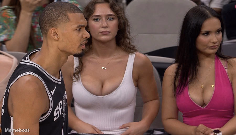 Wemby Ignoring Hot Women / Wemby Locked In - meme generator image preview