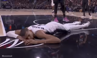 Wemby Sleeping on the Court