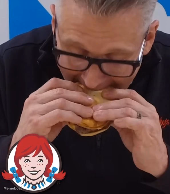 Wendy's President Eating Breakfast Sandwich - meme generator image preview