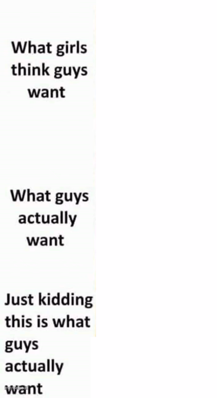 What girls think guys want - meme generator image preview