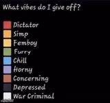 What vibes do I give off?