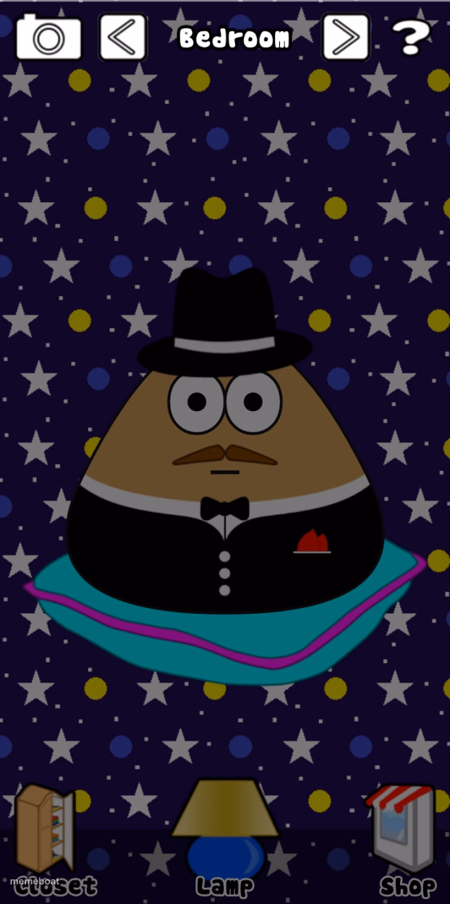 When Pou Doesn't Want to Sleep - meme generator image preview