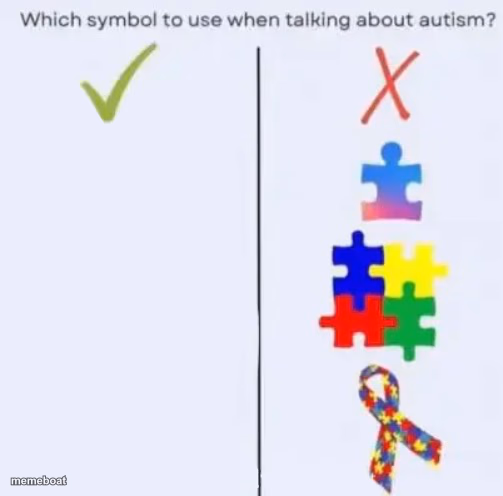 Which symbol to use when talking about autism? - meme generator image preview