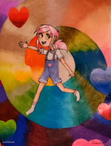 Whimsical animé style drawing