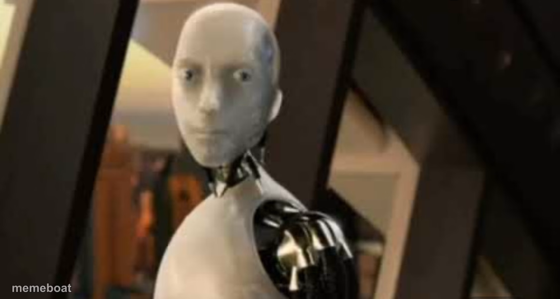 White robot says no - meme generator image preview