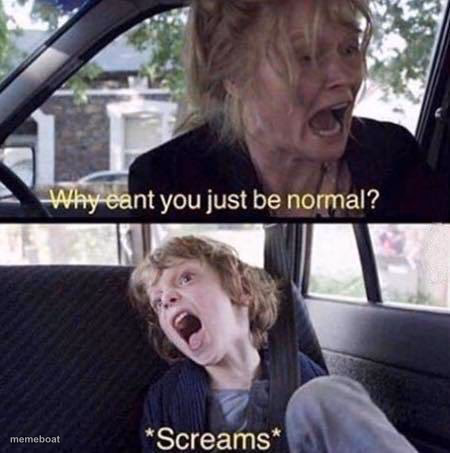 Why Can't You Just Be Normal - meme generator image preview