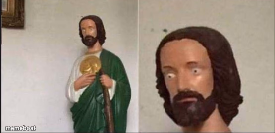 Wide eyed jesus - meme generator image preview