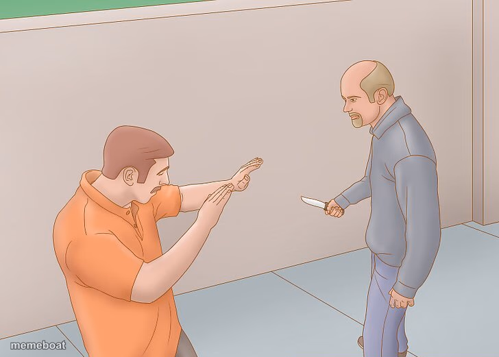 Wikihow defend against knife - meme generator image preview