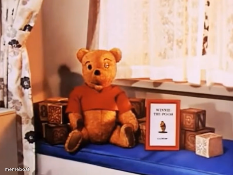 Winking Pooh Doll - meme generator image preview