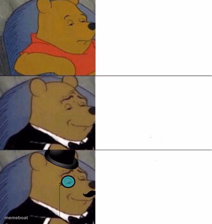 Winnie the pooh elegant x3 - meme generator image preview