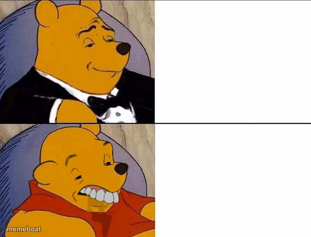 Winnie the pooh with teeth - meme generator image preview
