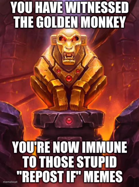 Witness the Golden Monkey's Power - meme generator image preview