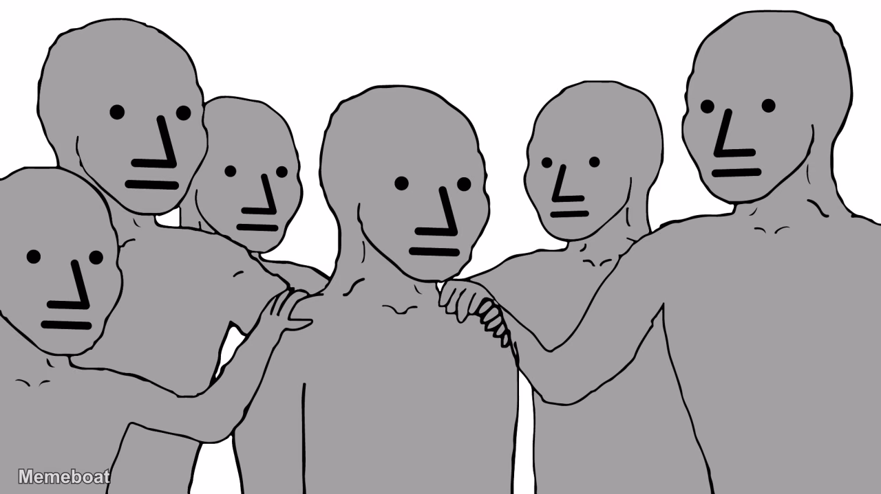 Wojak Group Hug - meme generator image preview