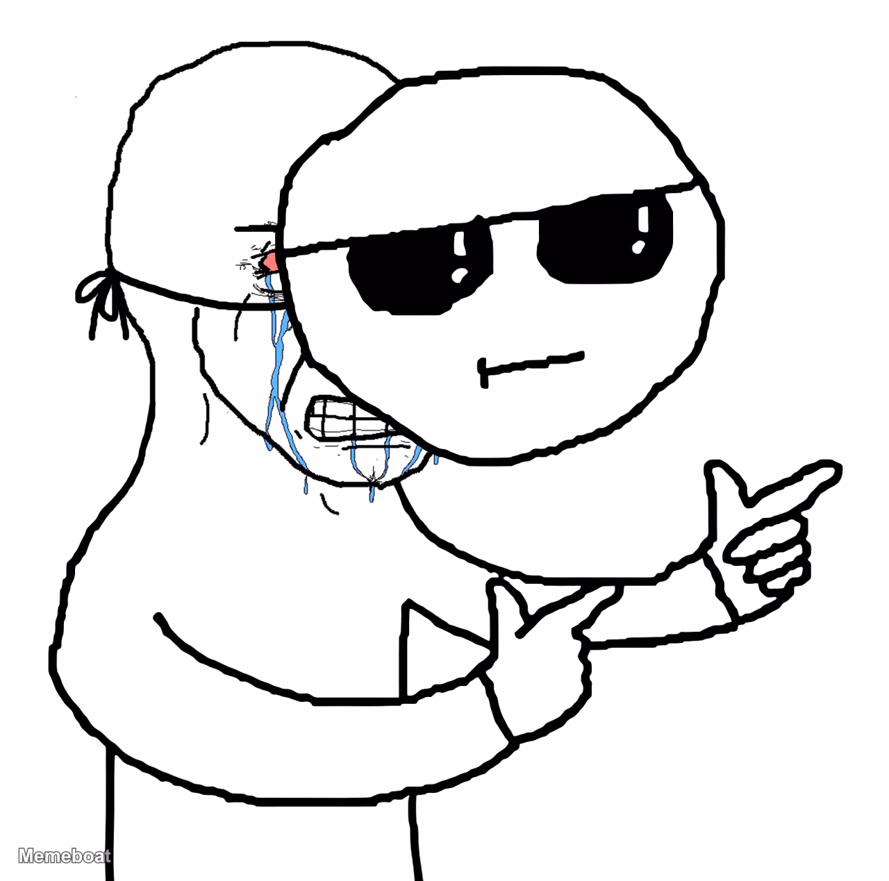 Wojak Hiding Sadness - meme generator image preview
