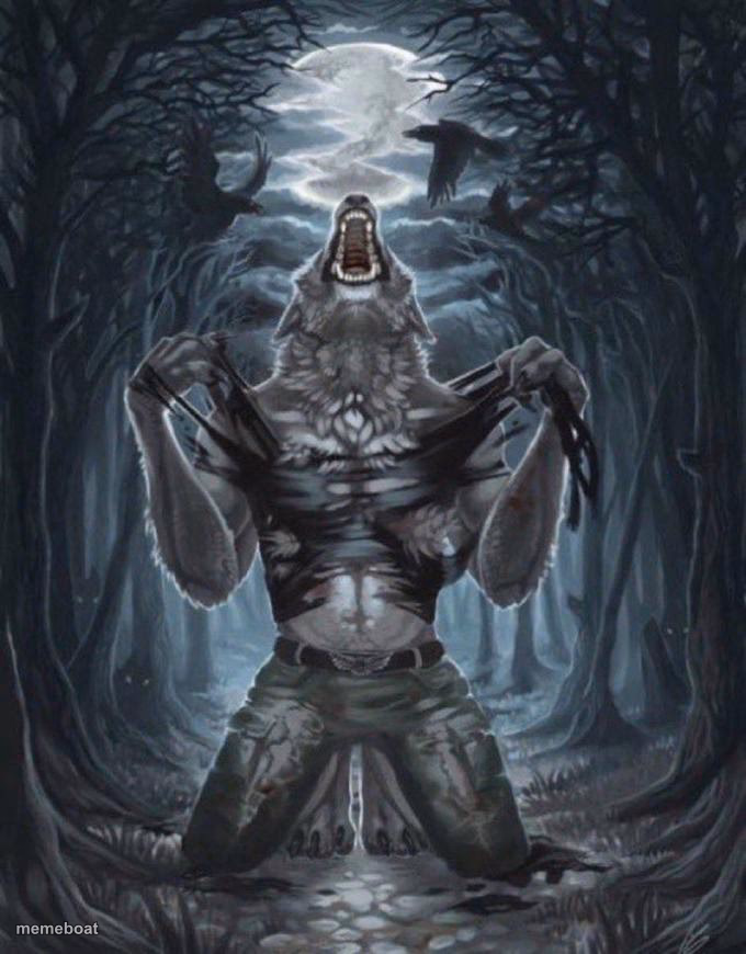 Wolf ripping shirt - meme generator image preview