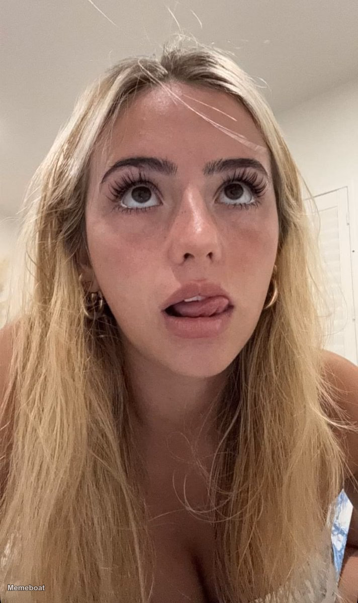 Woman Looking Up, Tongue Out - meme generator image preview