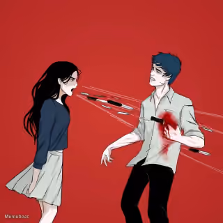 Woman Shouting Knives