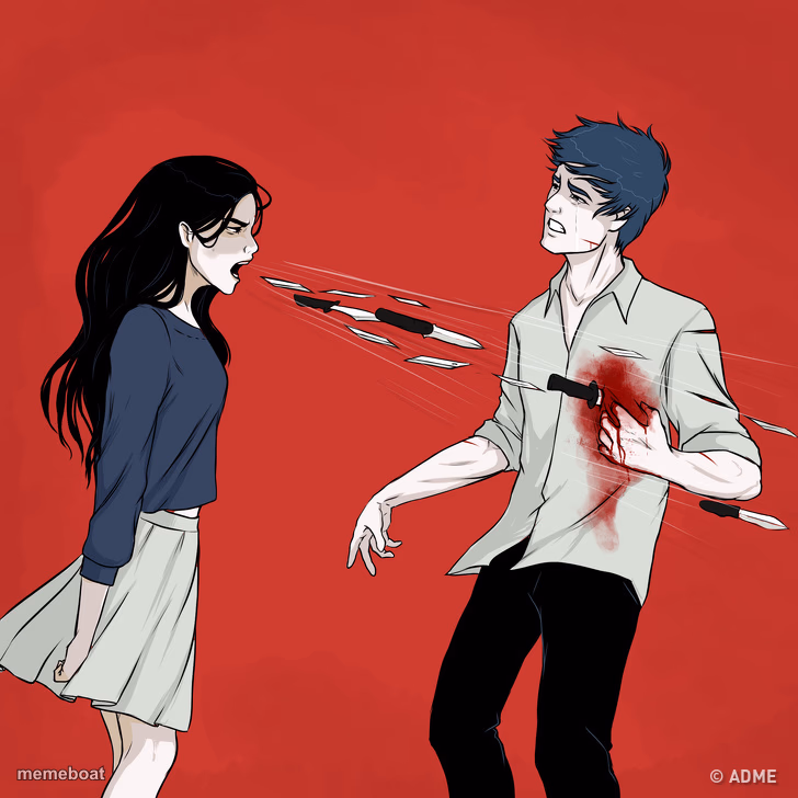 Woman Shouting Knives - meme generator image preview