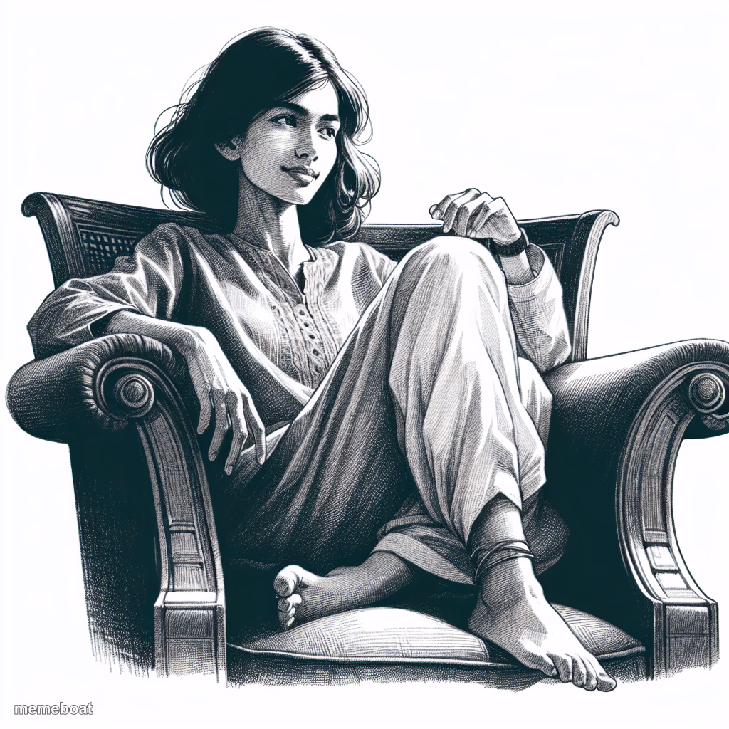 Woman sitting in an armchair - meme generator image preview