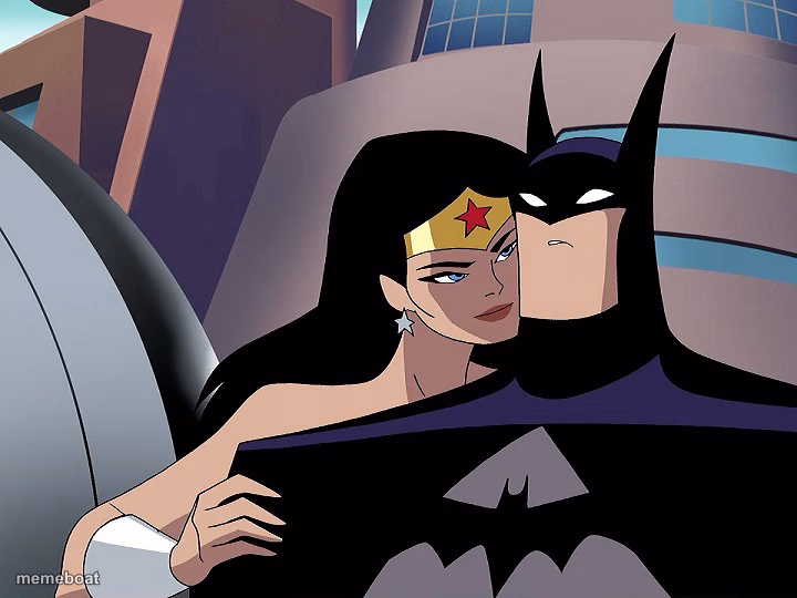 Wonder Woman Whispering to Batman - meme generator image preview