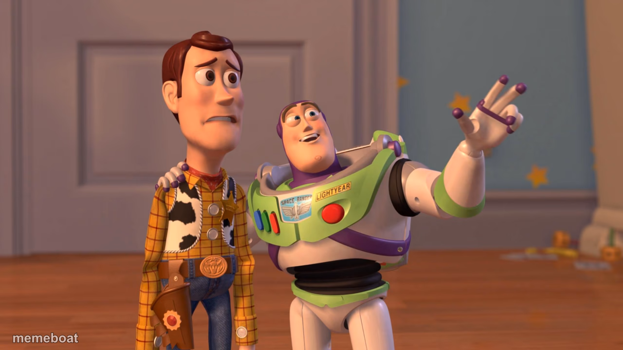 Woody and Buzz Lightyear Everywhere Widescreen - meme generator image preview